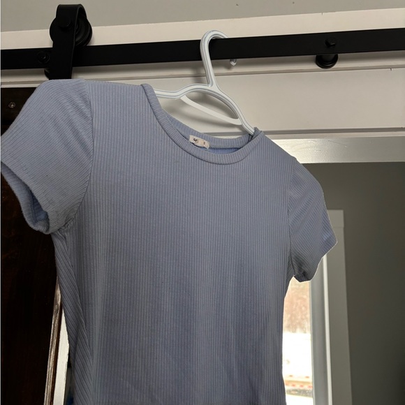 Garage Sky Blue Ribbed Top - Picture 1 of 2